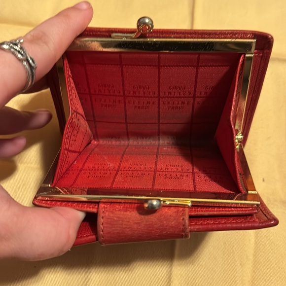 Celine Red Kisslock and Snap Wallet - Picture 8 of 8